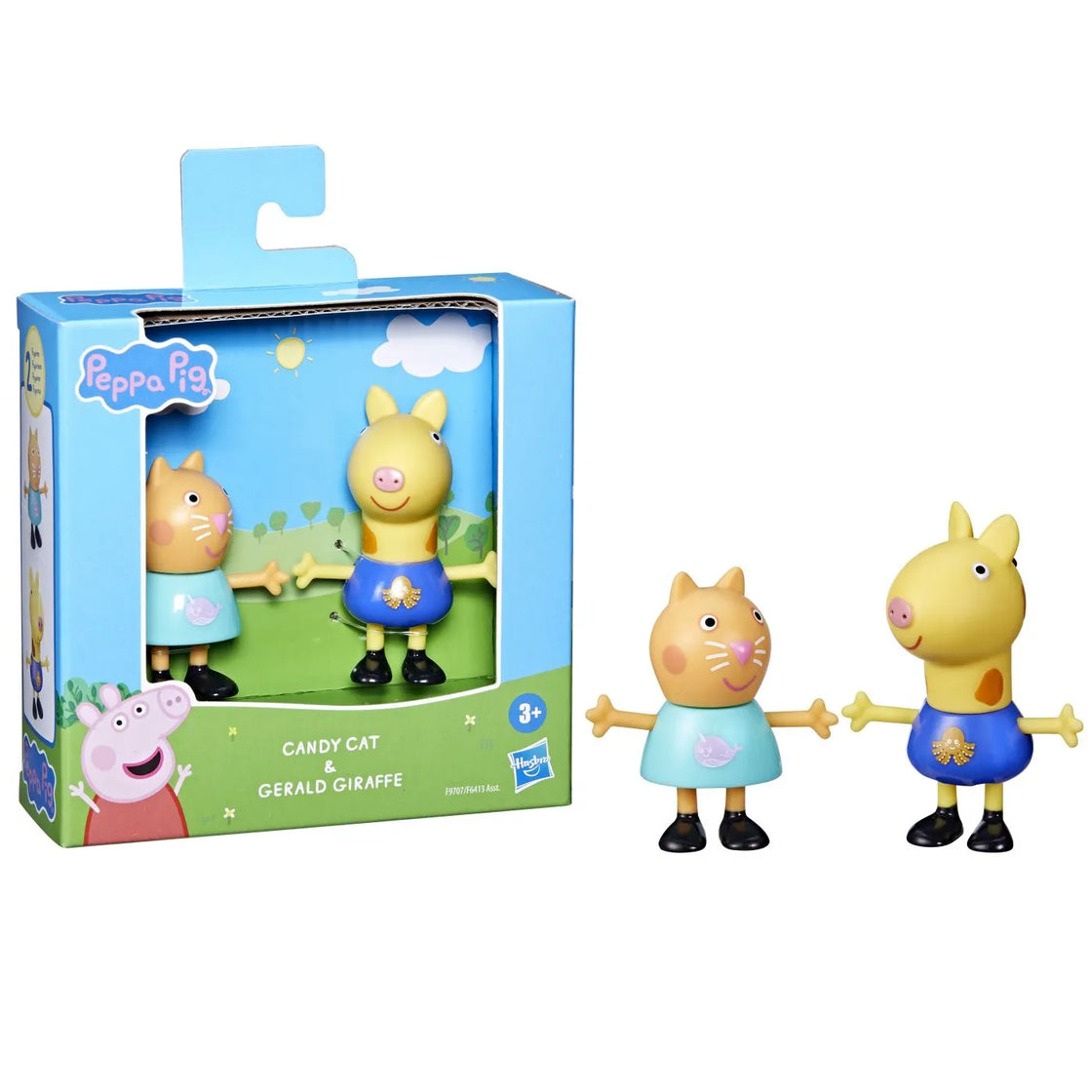 Peppa pig prieteni buni set 2 figurine pisica candy si girafa gerald
