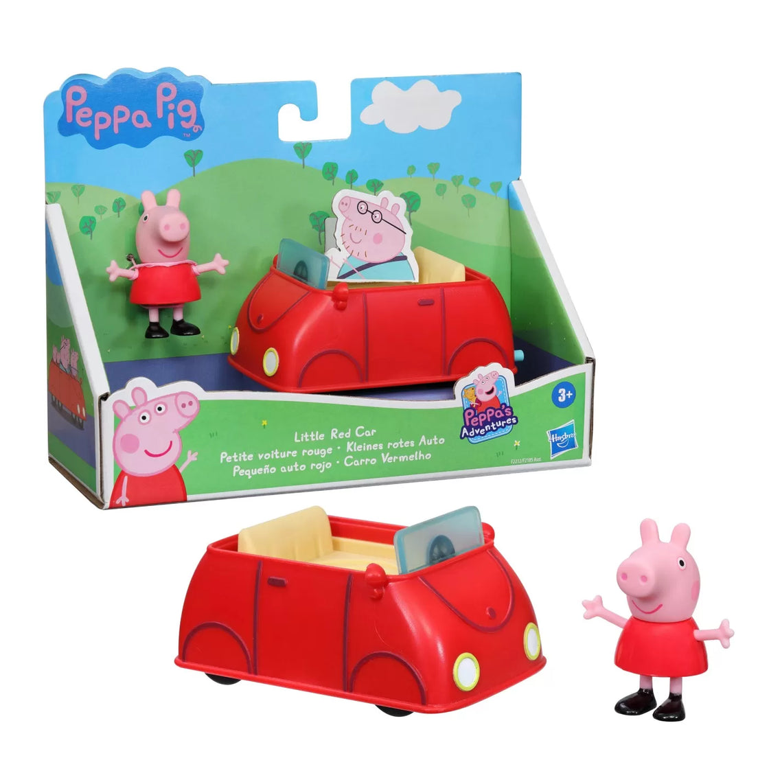 Peppa pig vehicul cu figurina micuta masina rosie