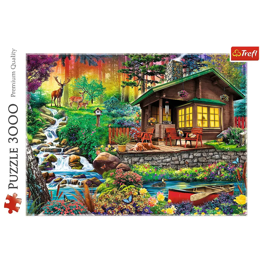 Puzzle trefl 3000 cabana din padure