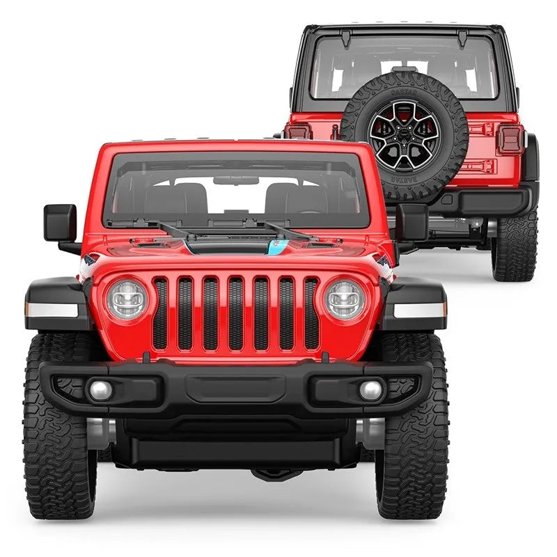 Masinuta metalica jeep wrangler rubicon 4xe rosu scara 1 la 24