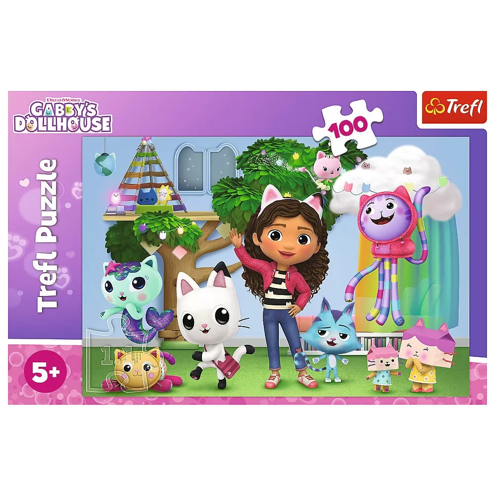 Puzzle trefl 100 gabbys dollhouse prietenii lui gabby