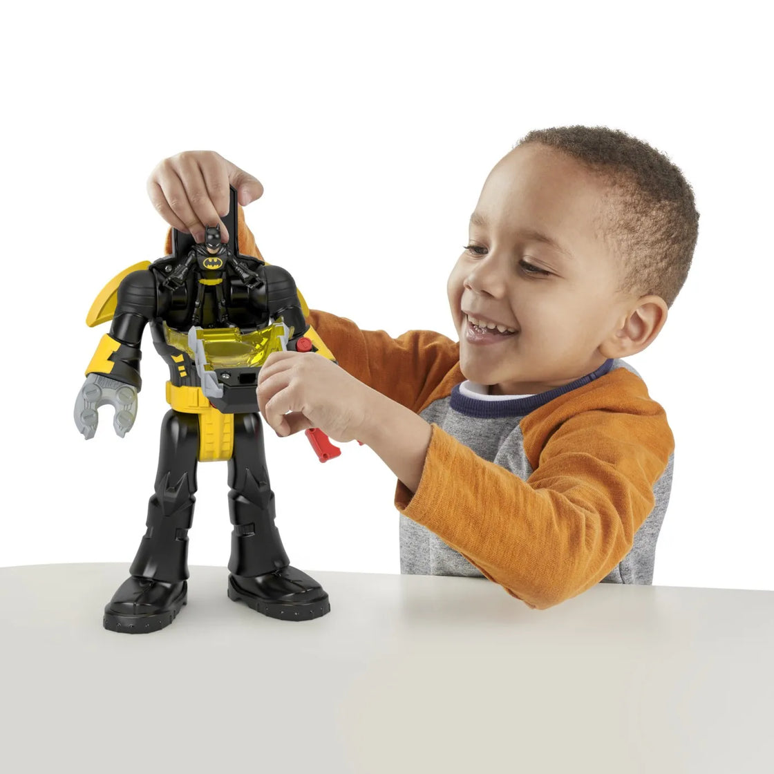 Fisher price imaginext dc super friends set figurina batman si costum exo cu lumini si sunete