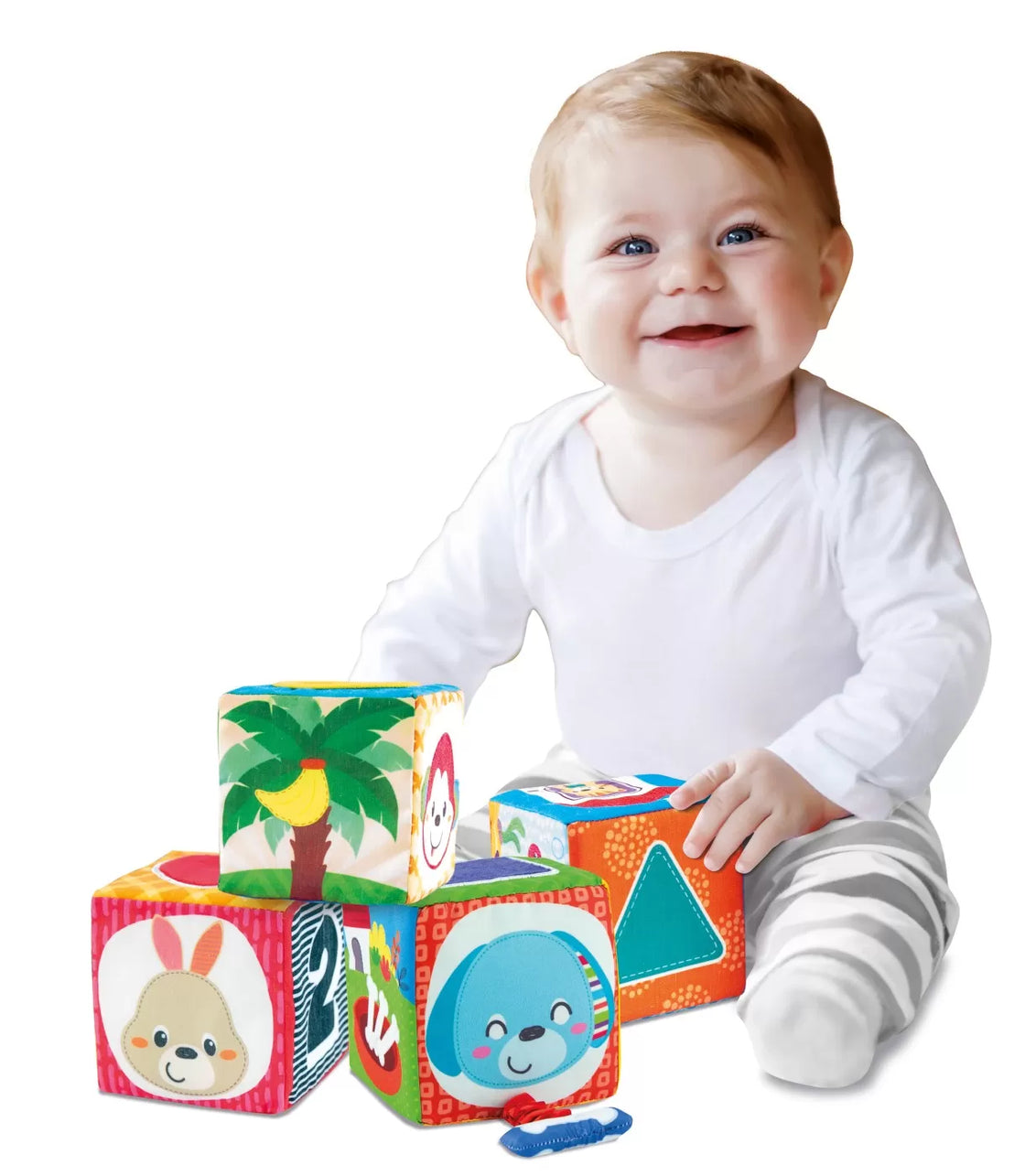 Winfun set 4 cuburi stivuibile din material textil