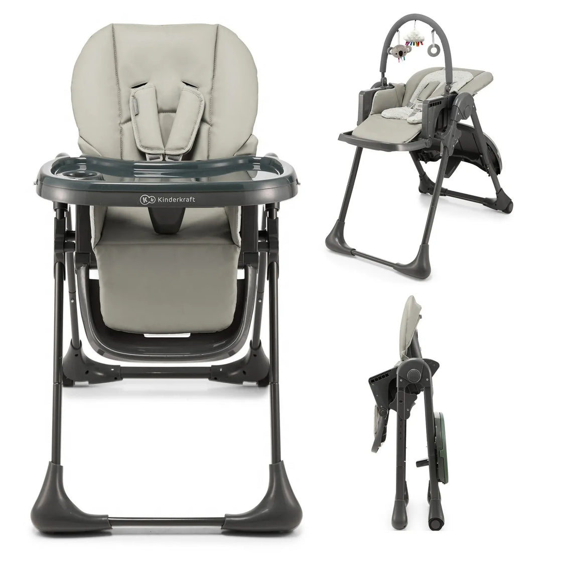 Scaun de masa kinderkraft tummie, pliabil, grey