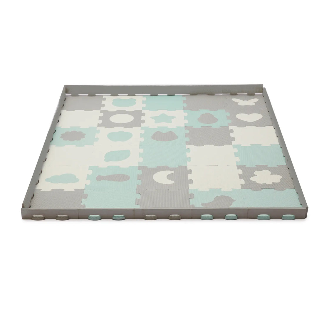 Covoras de joaca kinderkraft luno shapes, puzzle 3d, spuma, mint