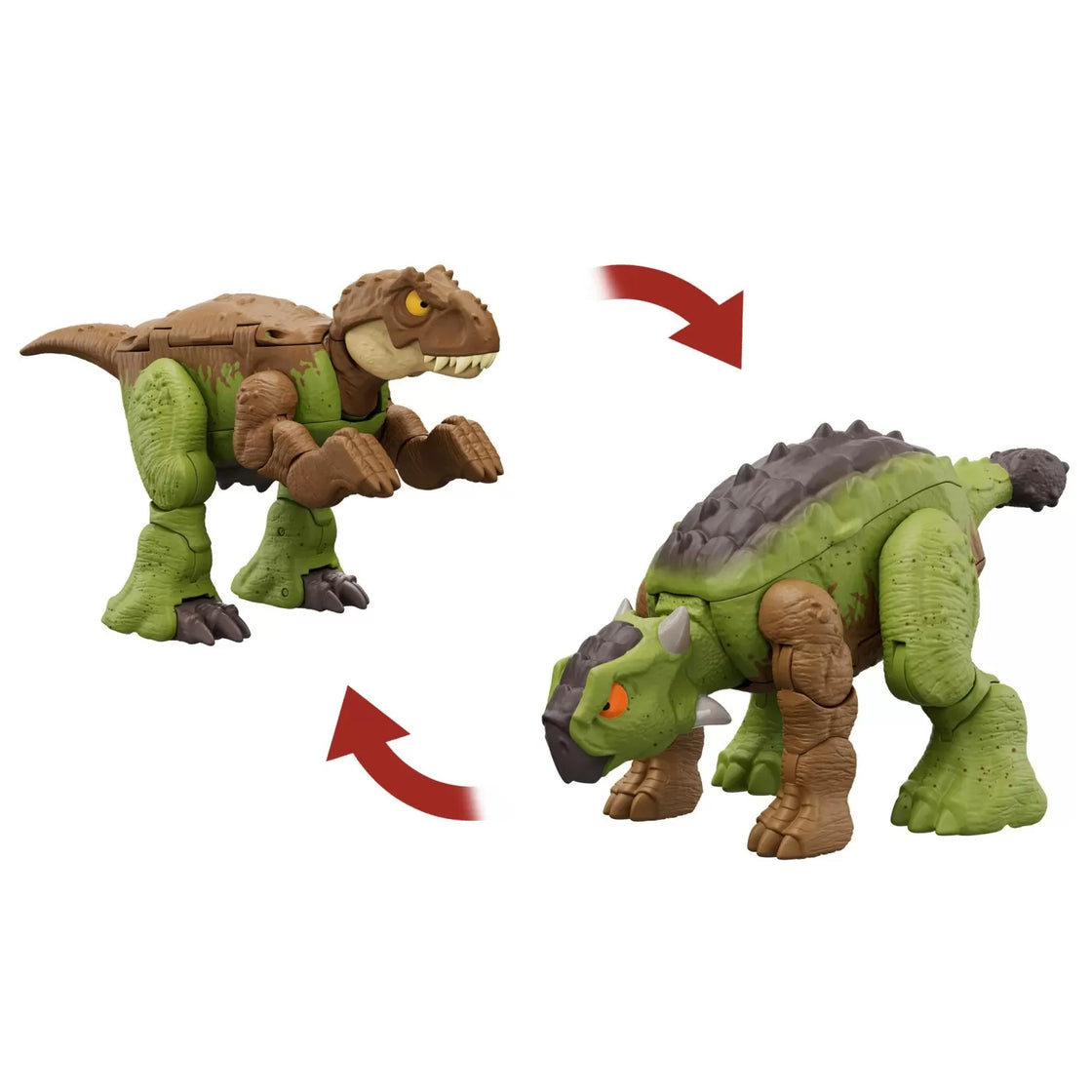 Jurassic world fierce changers double danger dinozaur transformabil tyrannosaurus rex si ankylosaurus maro