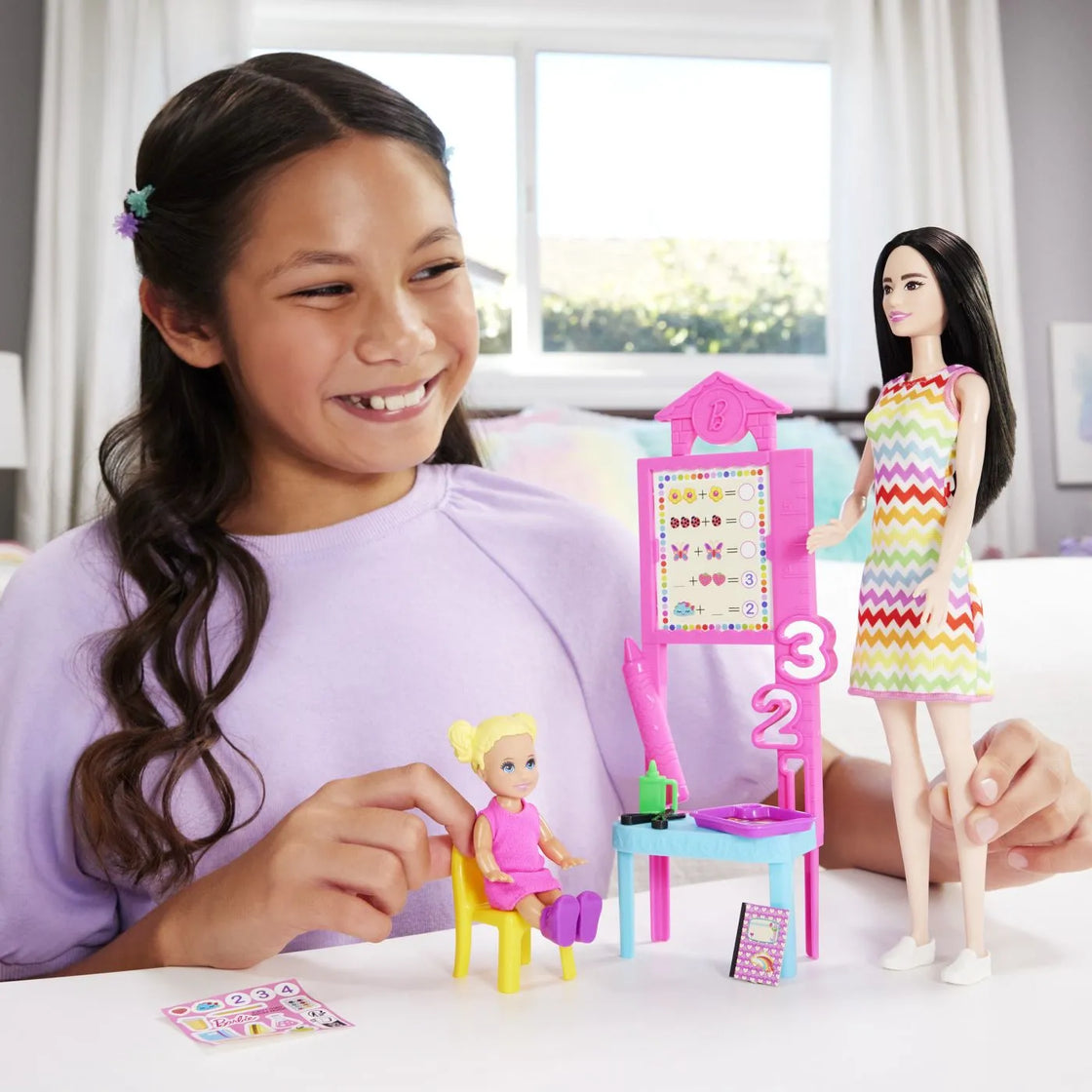 Barbie set de joaca papusa barbie bruneta face cariera profesoara