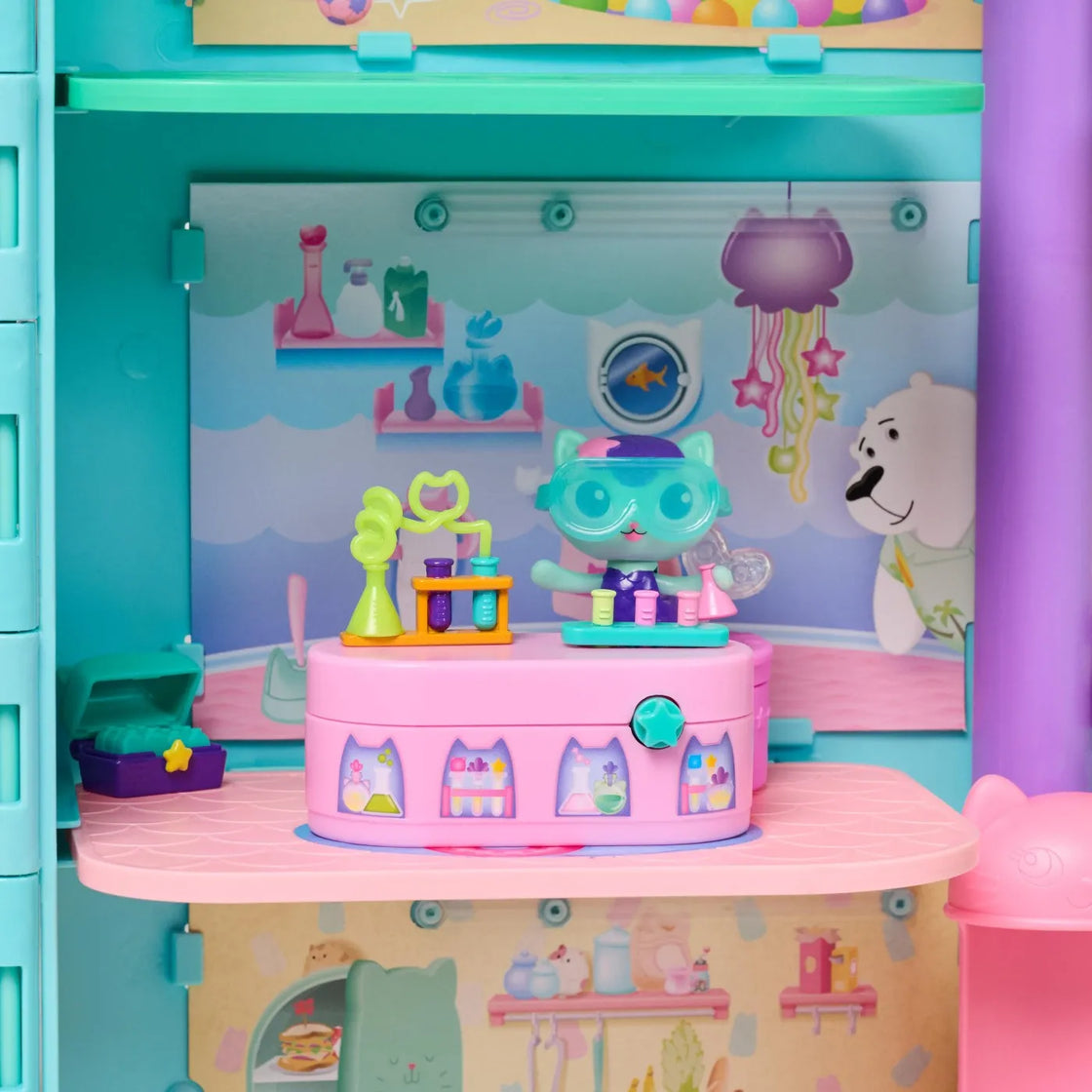 Gabbys dollhouse pisirena in camera cu potiuni