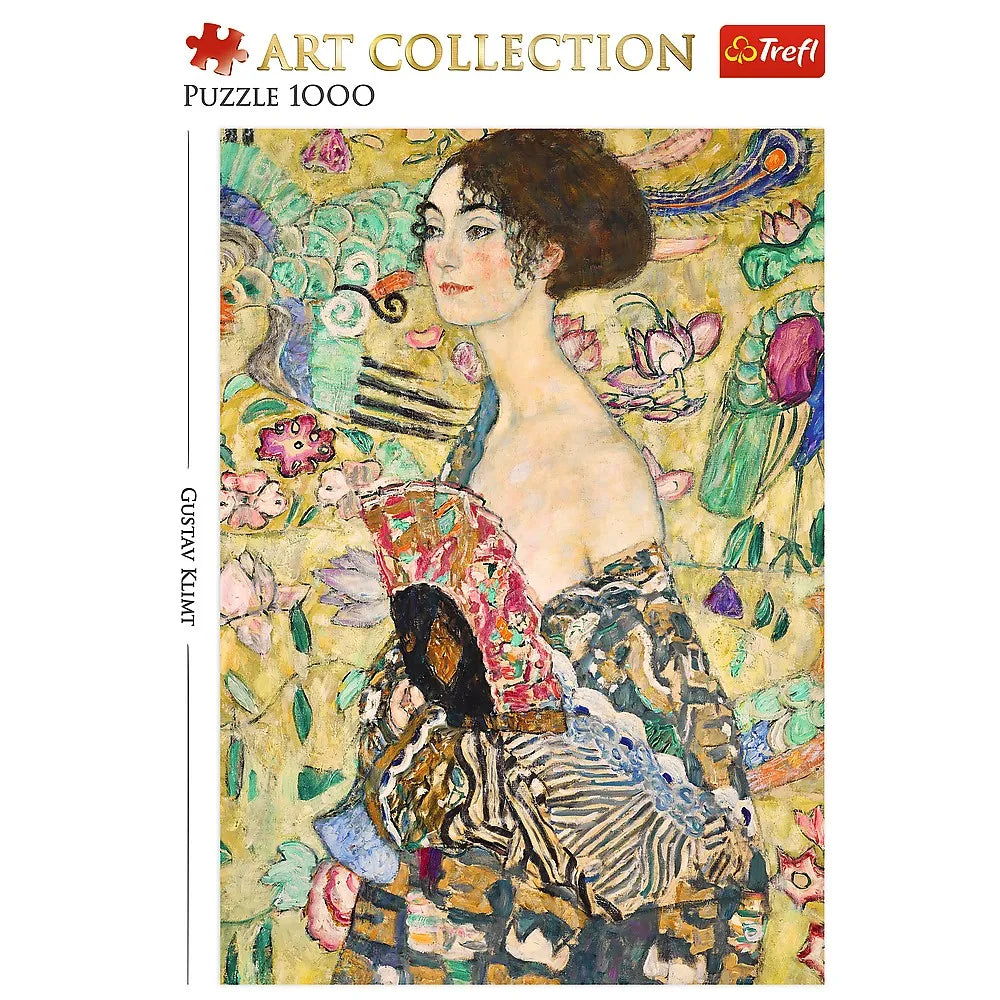 Puzzle trefl 1000 art collection gustav klimt doamna cu evantai