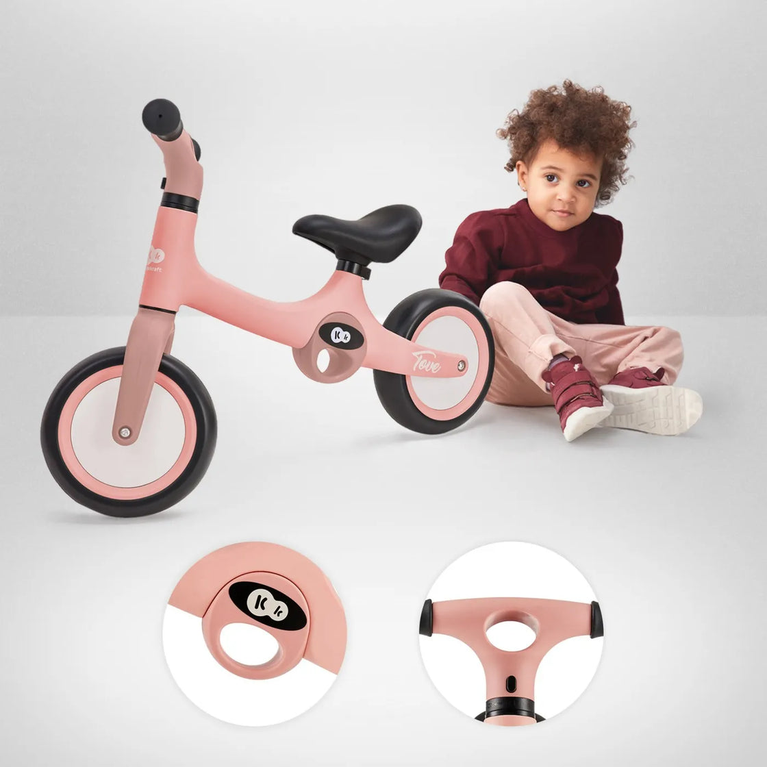 Bicicleta fara pedale kinderkraft tove, roz