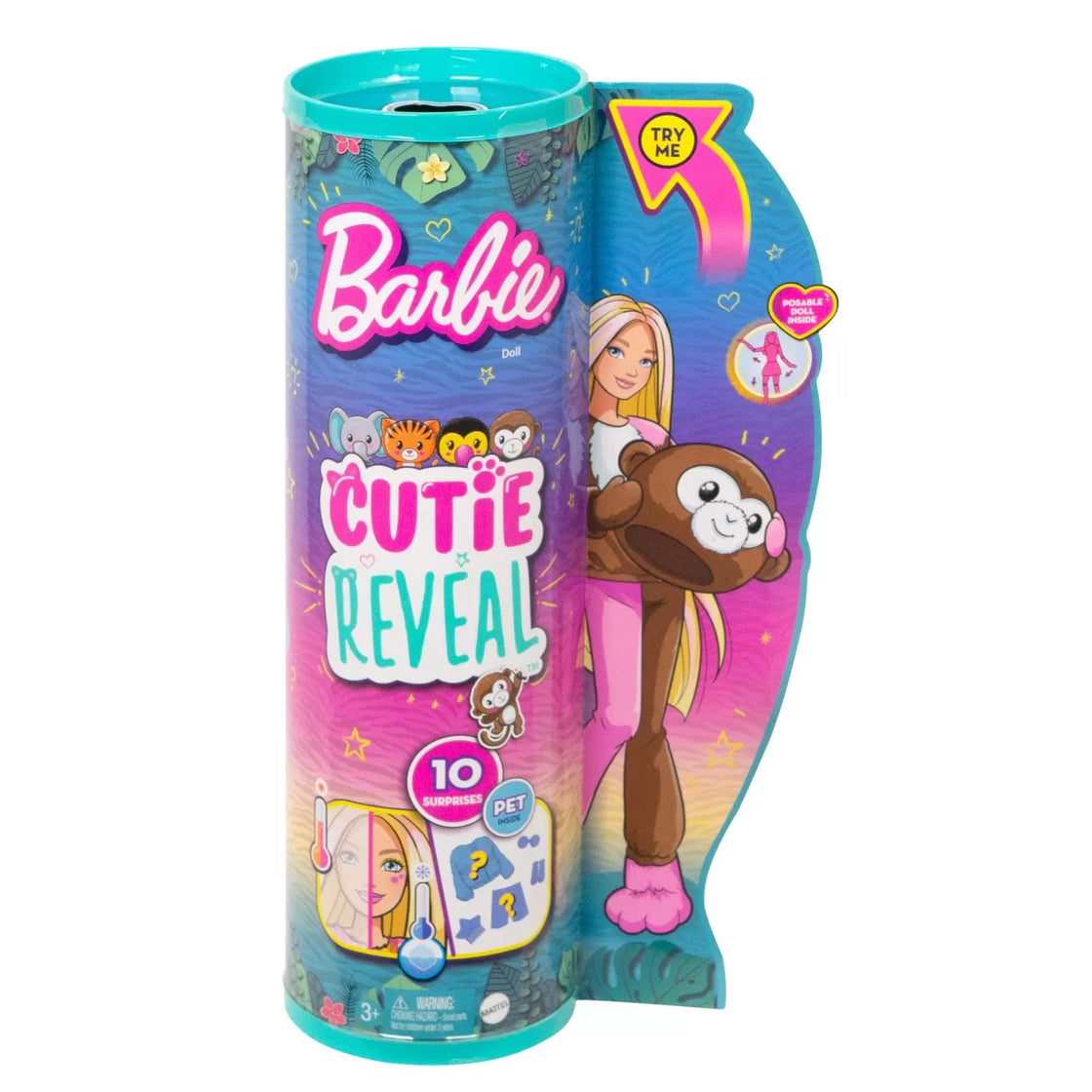 Barbie papusa barbie cutie reveal maimutica