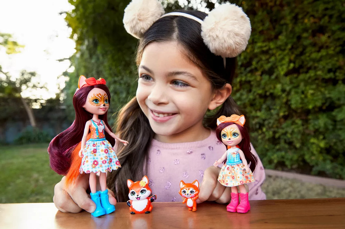 Enchantimals set papusi surori si animalutele lor  felicity fox si flick si feana fox si mixte