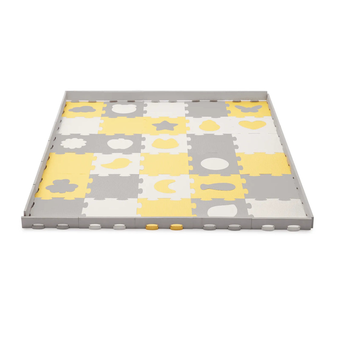 Covoras de joaca kinderkraft luno shapes, puzzle 3d, spuma, yellow