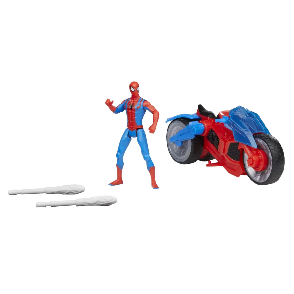 Spiderman set figurina si vehicul web blast cycle