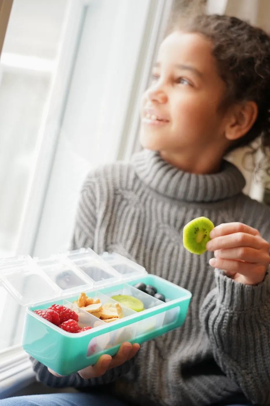 Cutie snack 4 compartimente, melii, blue