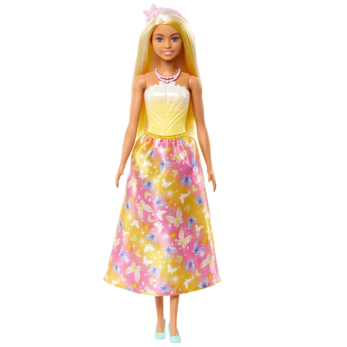 Barbie papusa barbie cu parul blond si galben
