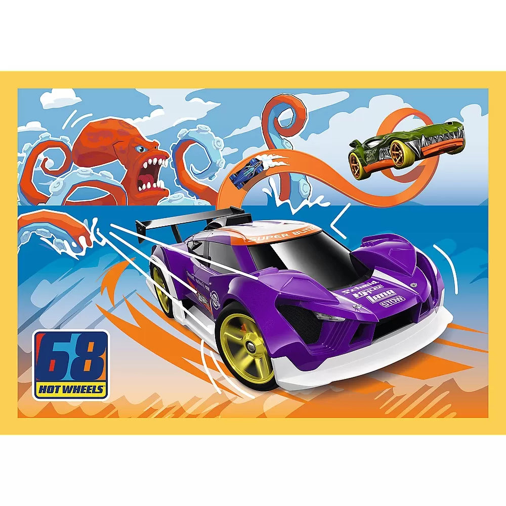 Puzzle trefl 4in1 hot wheels vehicule