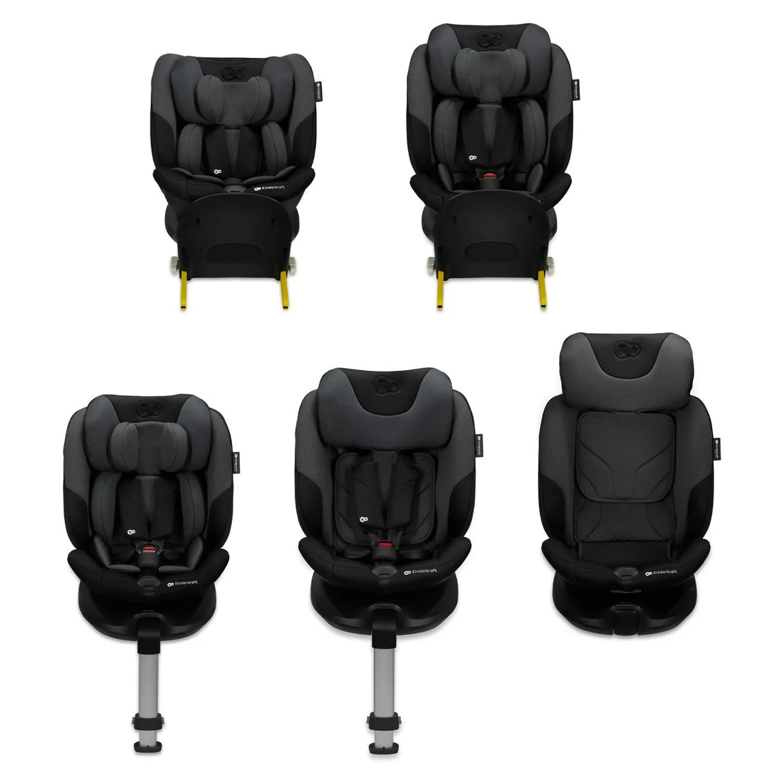 Scaun auto kinderkraft i-fix, i-size 40-150 cm, graphite black