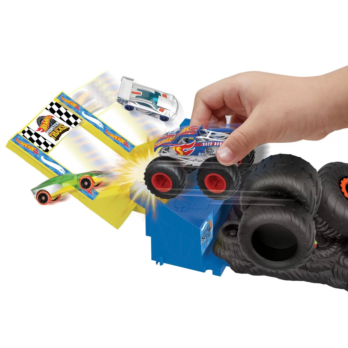 Hot wheels monster trucks entry challenge arena smashers provocarea smash race