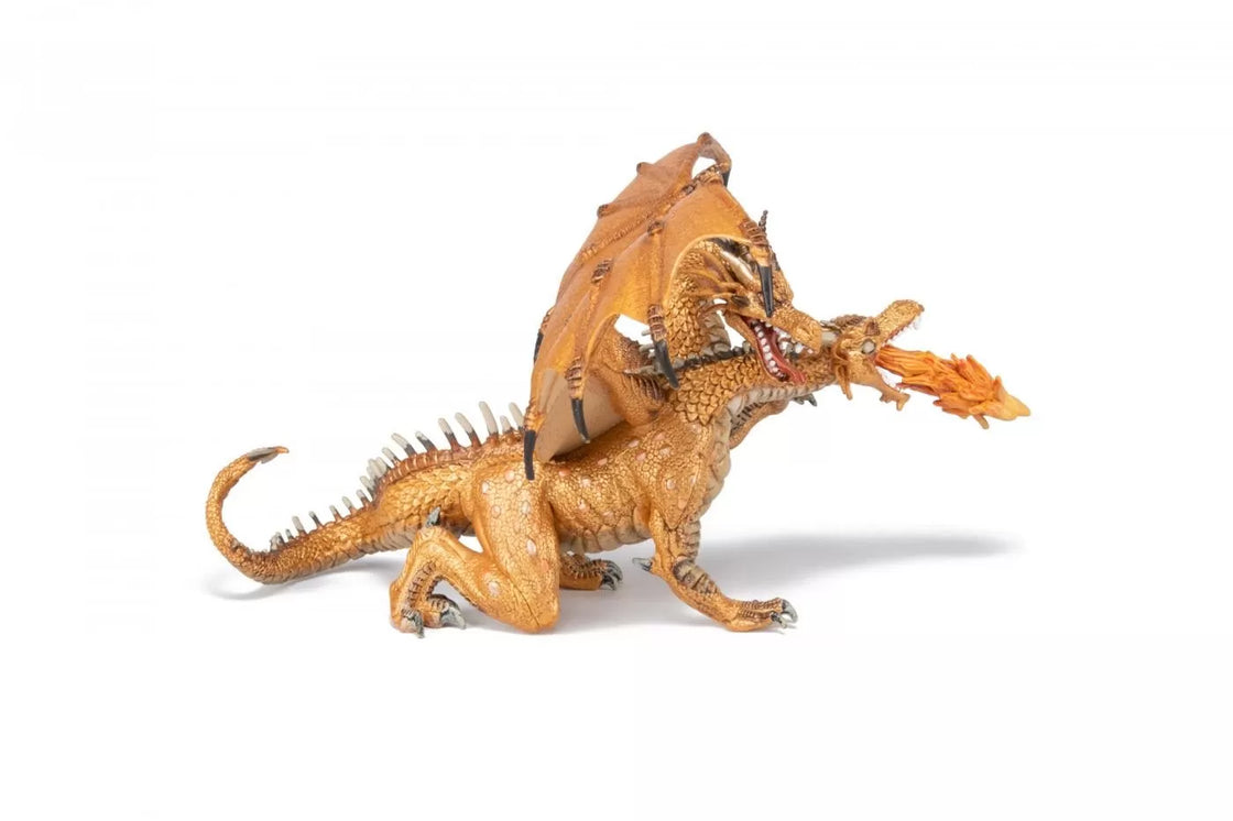 Papo figurina dragon cu doua capete auriu