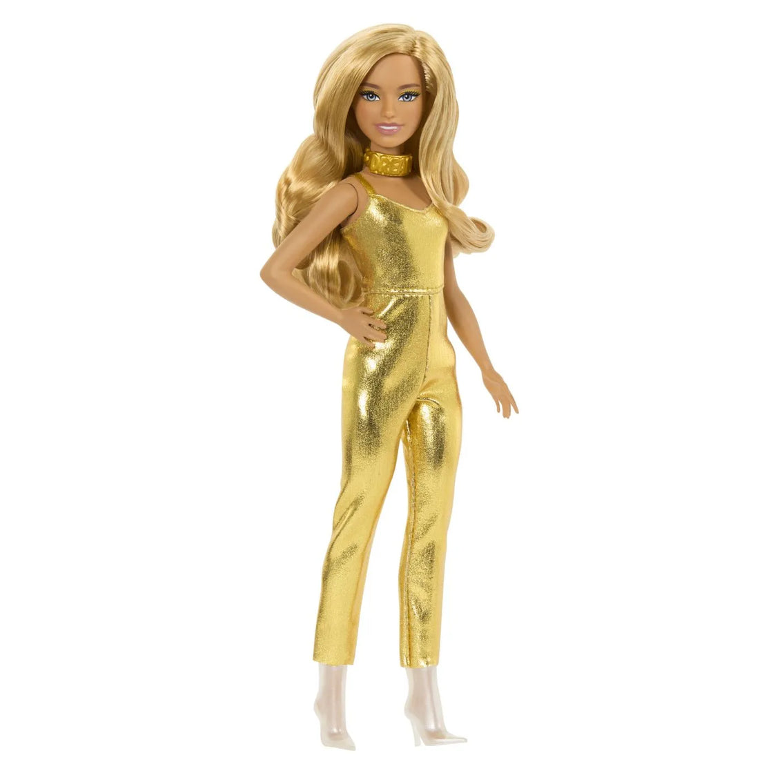 Barbie papusa barbie fashionistas blonda cu salopeta aurie