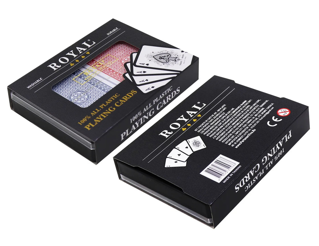 Set 2 pachete carti royal canasta poker din plastic
