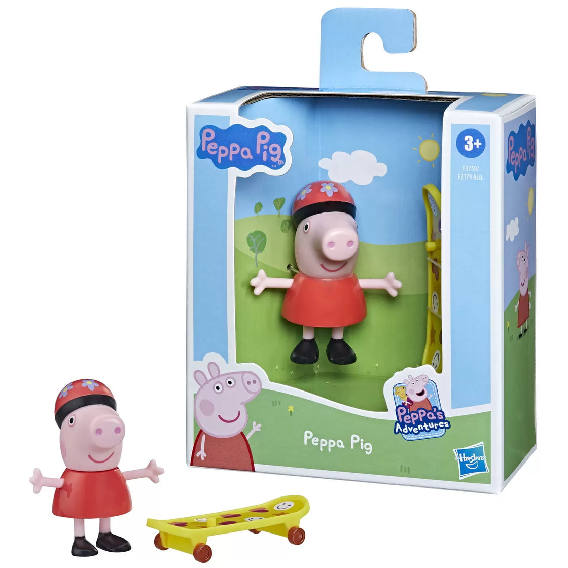 Peppa pig figurina prietenii amuzanti peppa pig cu skateboard 7cm