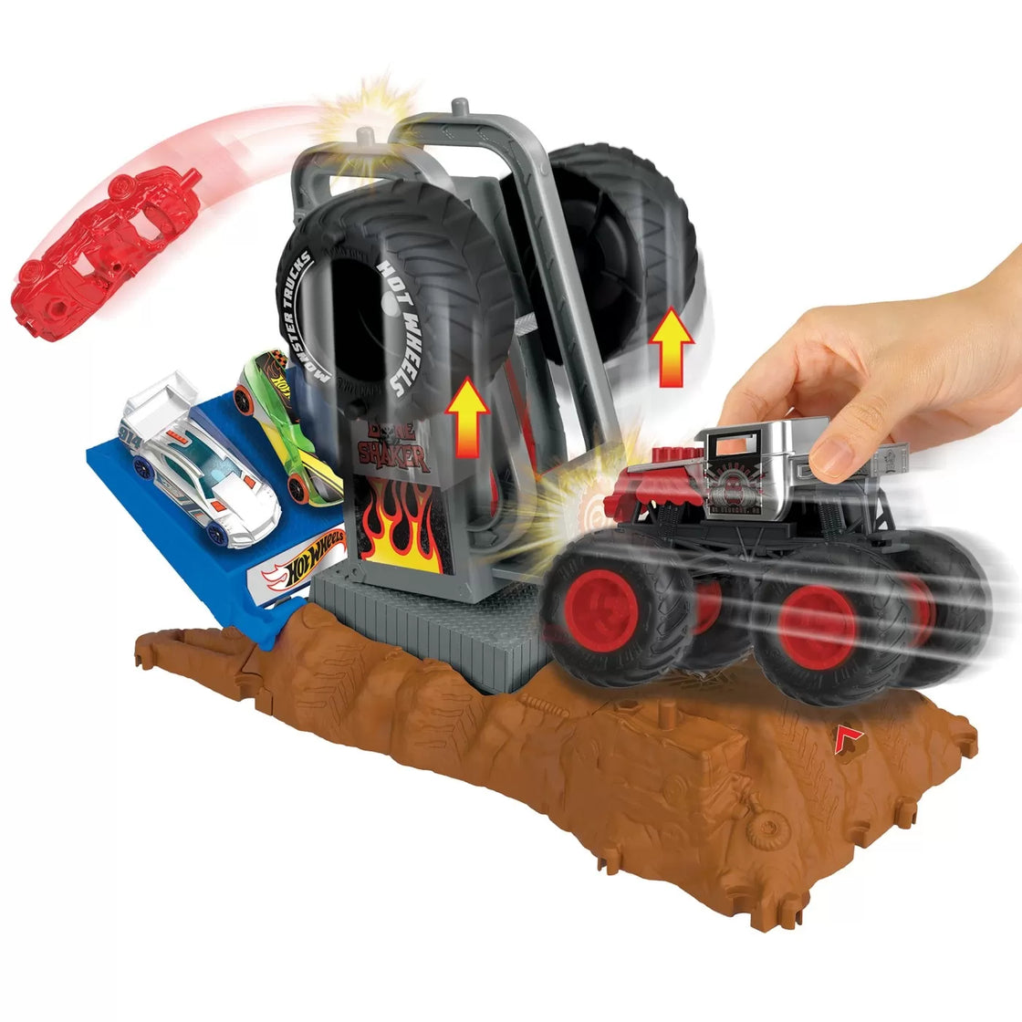 Hot wheels monster trucks entry challenge arena smashers provocarea tire press