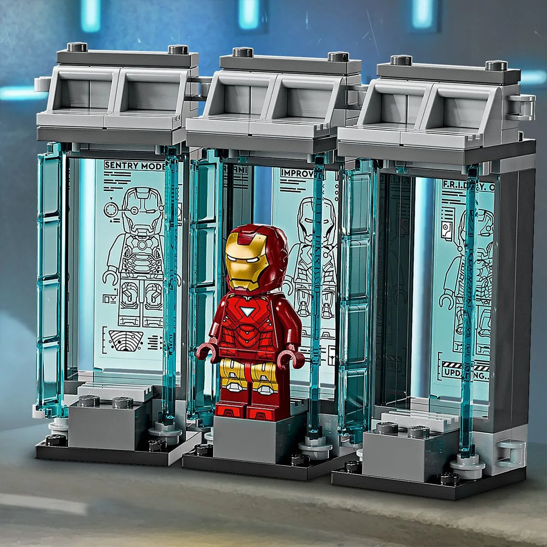 Lego super heroes laboratorul lui iron man sala armurilor 76315