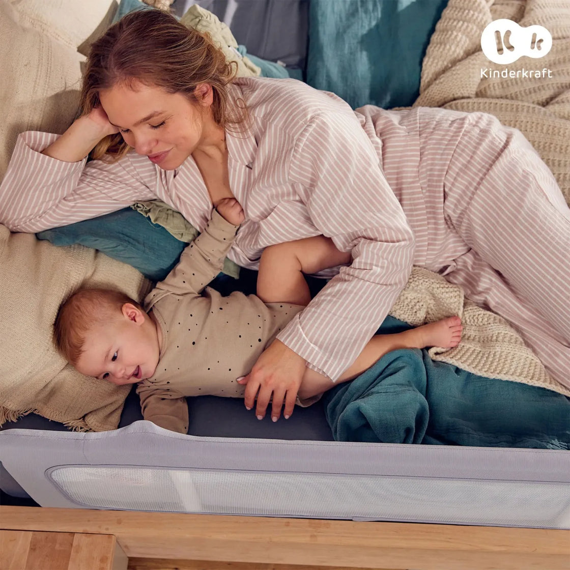 Bariera de pat kinderkraft guard and dream light grey