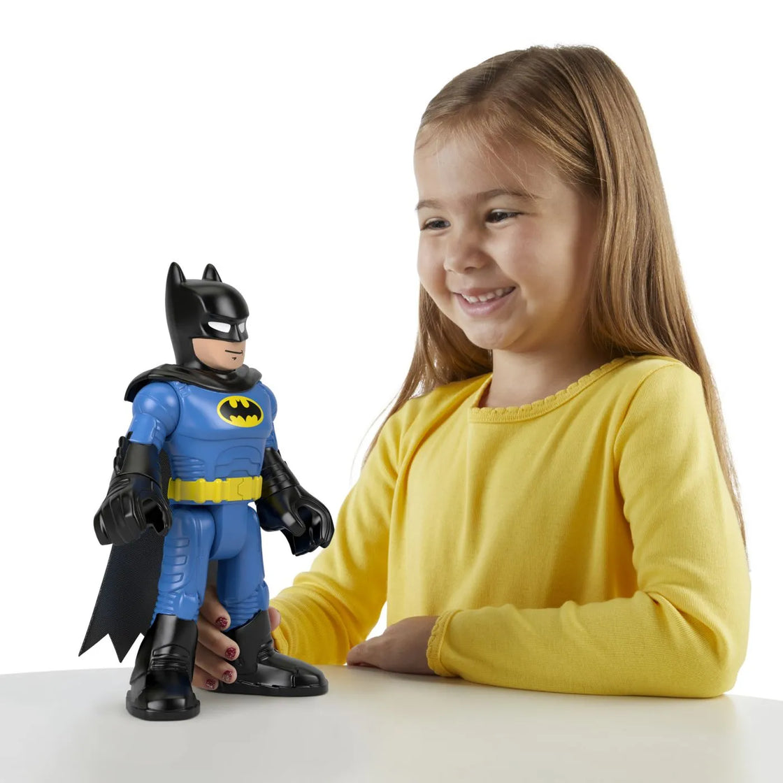 Fisher price imaginext dc super friends figurina batman xl cu costum albastru