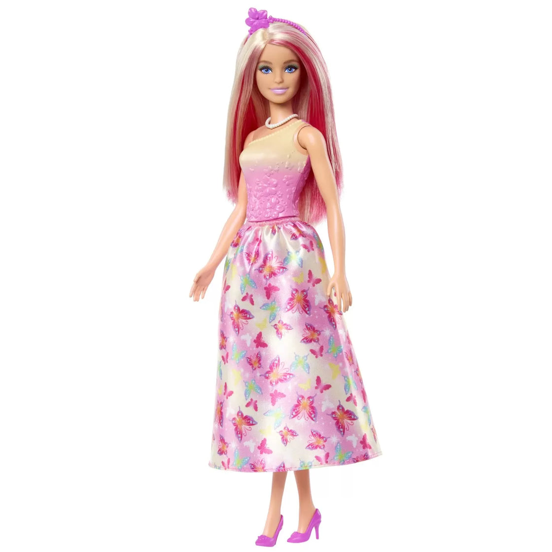 Barbie papusa barbie cu parul blond si roz