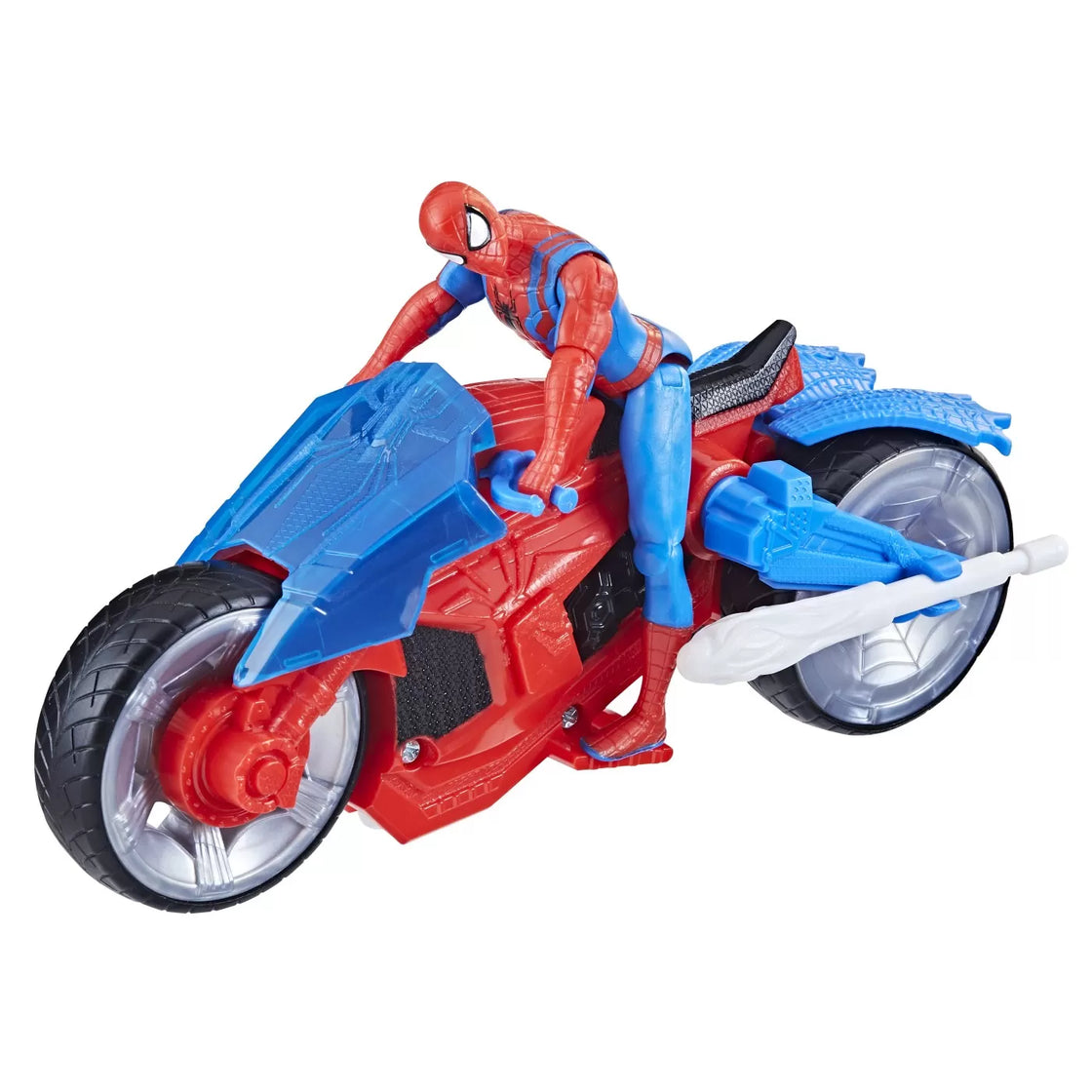 Spiderman set figurina si vehicul web blast cycle