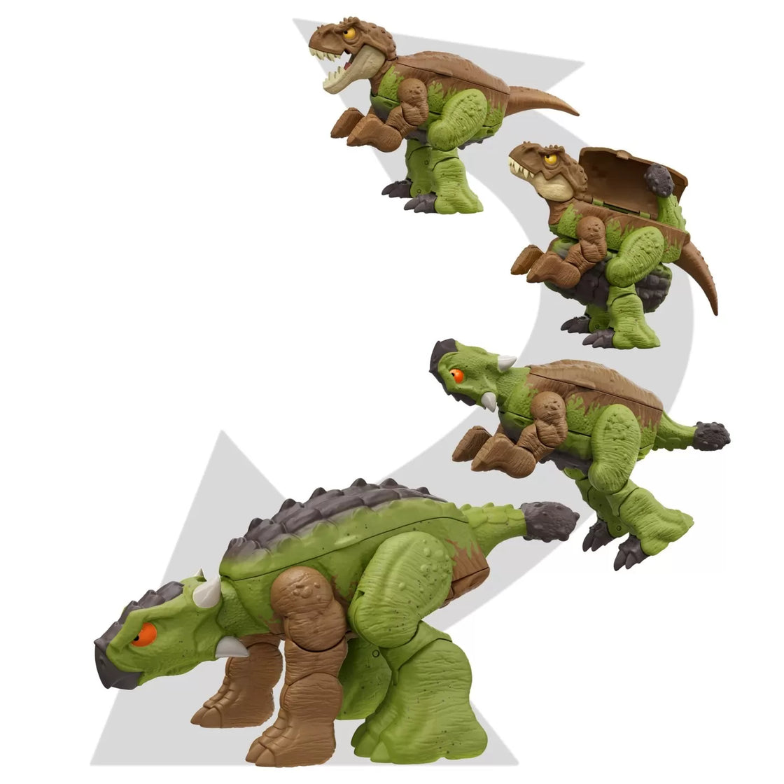 Jurassic world fierce changers double danger dinozaur transformabil tyrannosaurus rex si ankylosaurus maro