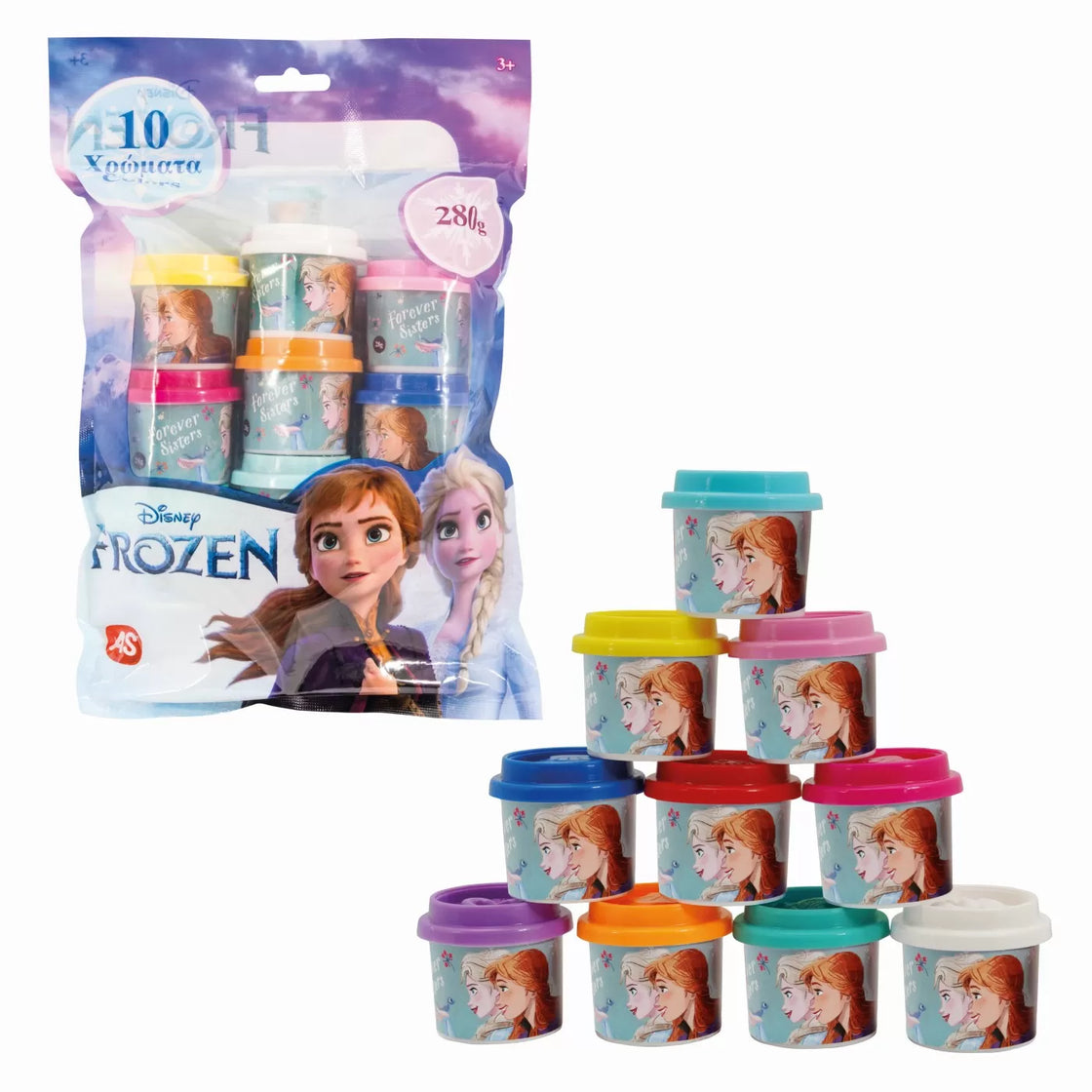 10 borcanase de plastilina frozen in punga de plastic