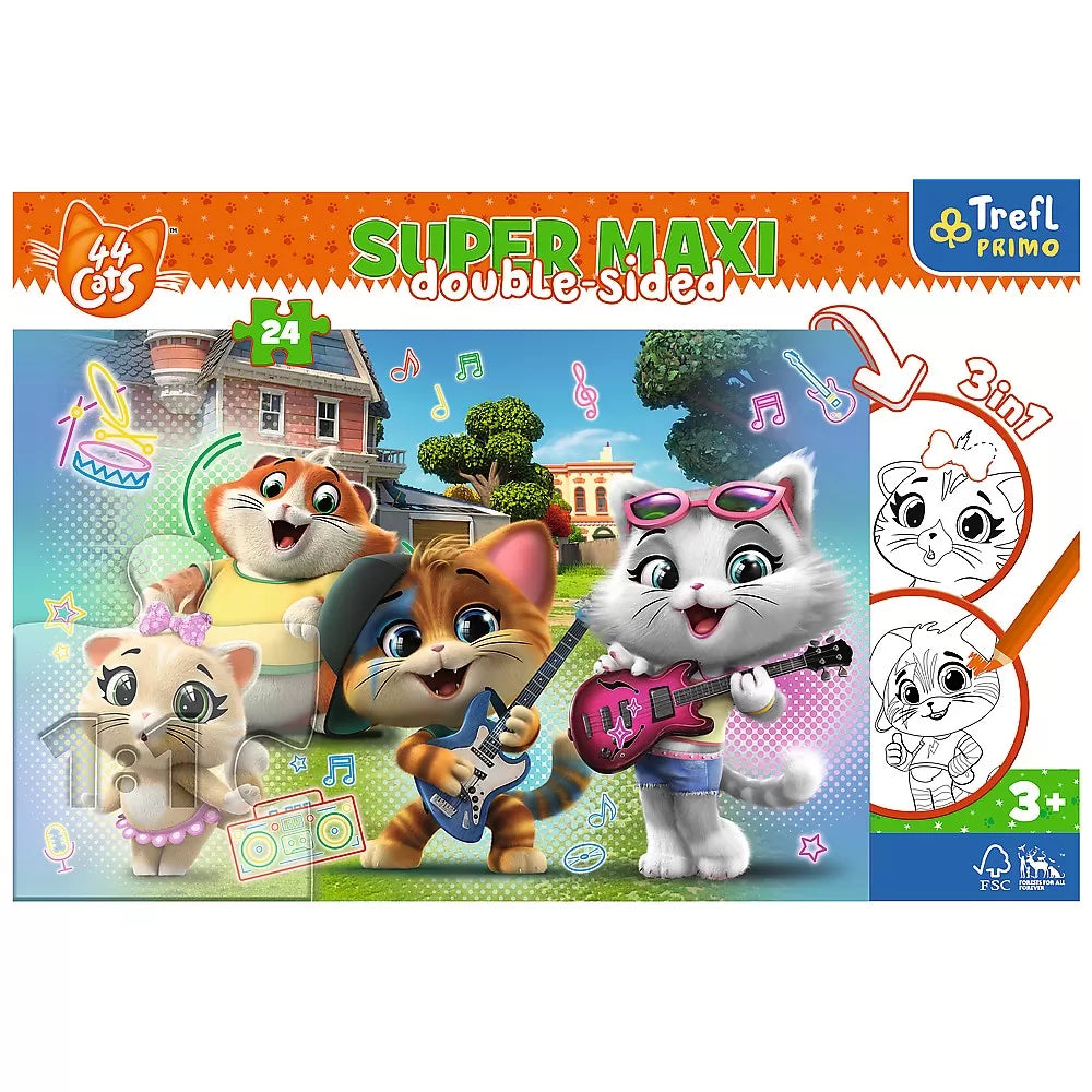 Puzzle trefl primo 24 super maxi 44 pisici trupa pisicilor