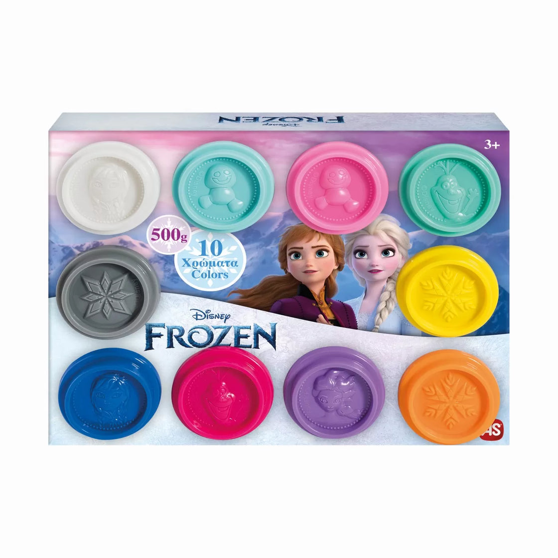 Set 10 borcanase de plastilina frozen in ambalaj de carton