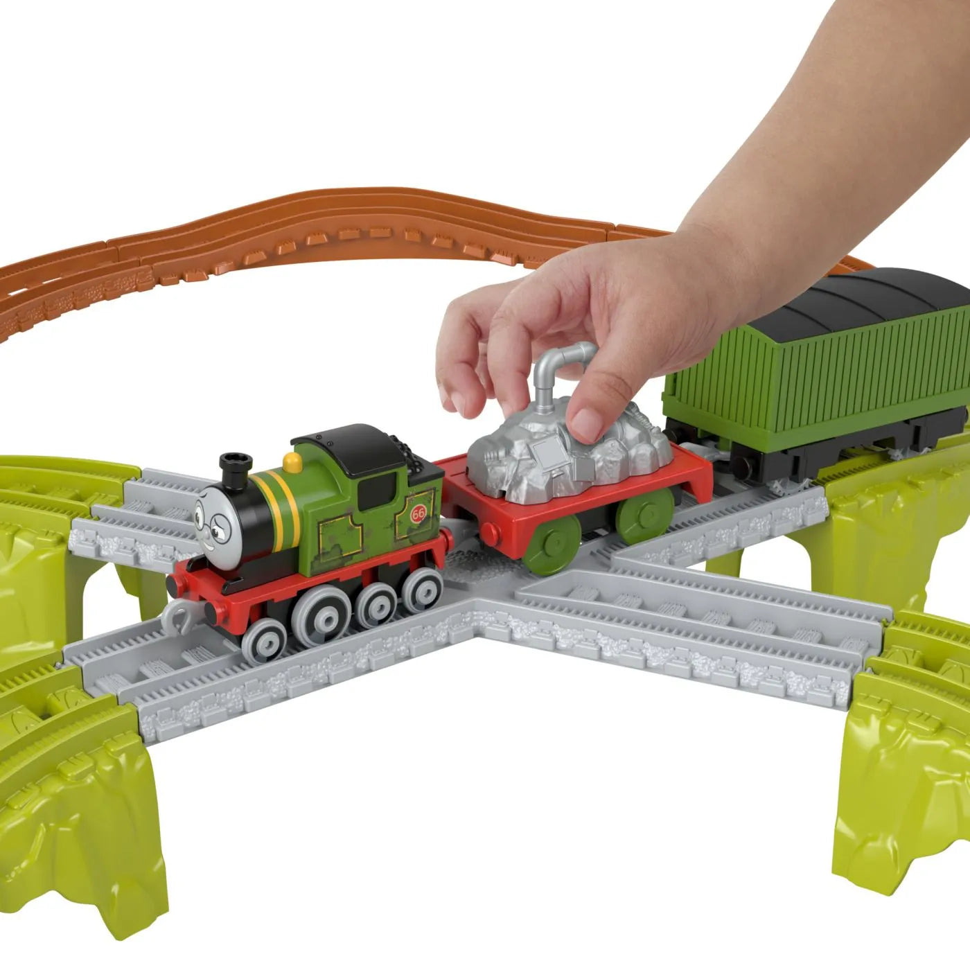 Thomas set de joaca trenulet cu circuit si accesorii whiffs recycling run