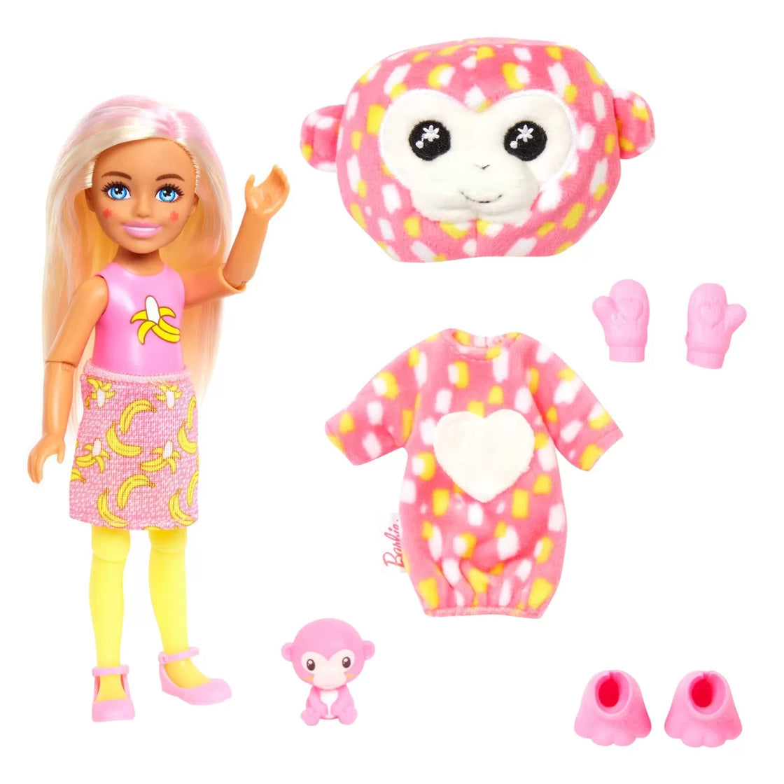 Barbie papusa chelsea cutie reveal maimutica