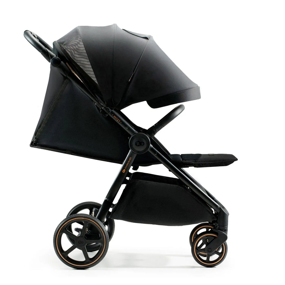 Carucior sport, ultra compact, kinderkraft mitzy, 0-22 kg, black ink