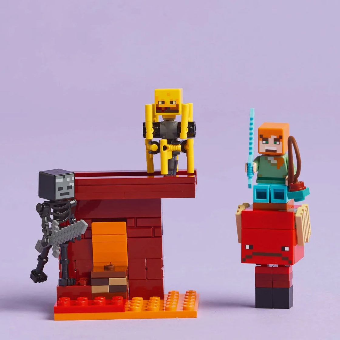 Lego minecraft batalie deasupra lavei în nether 21266