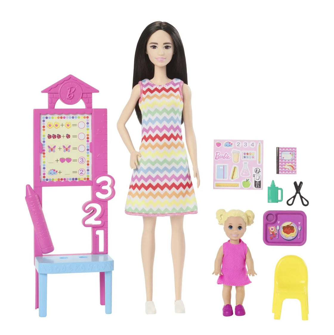 Barbie set de joaca papusa barbie bruneta face cariera profesoara