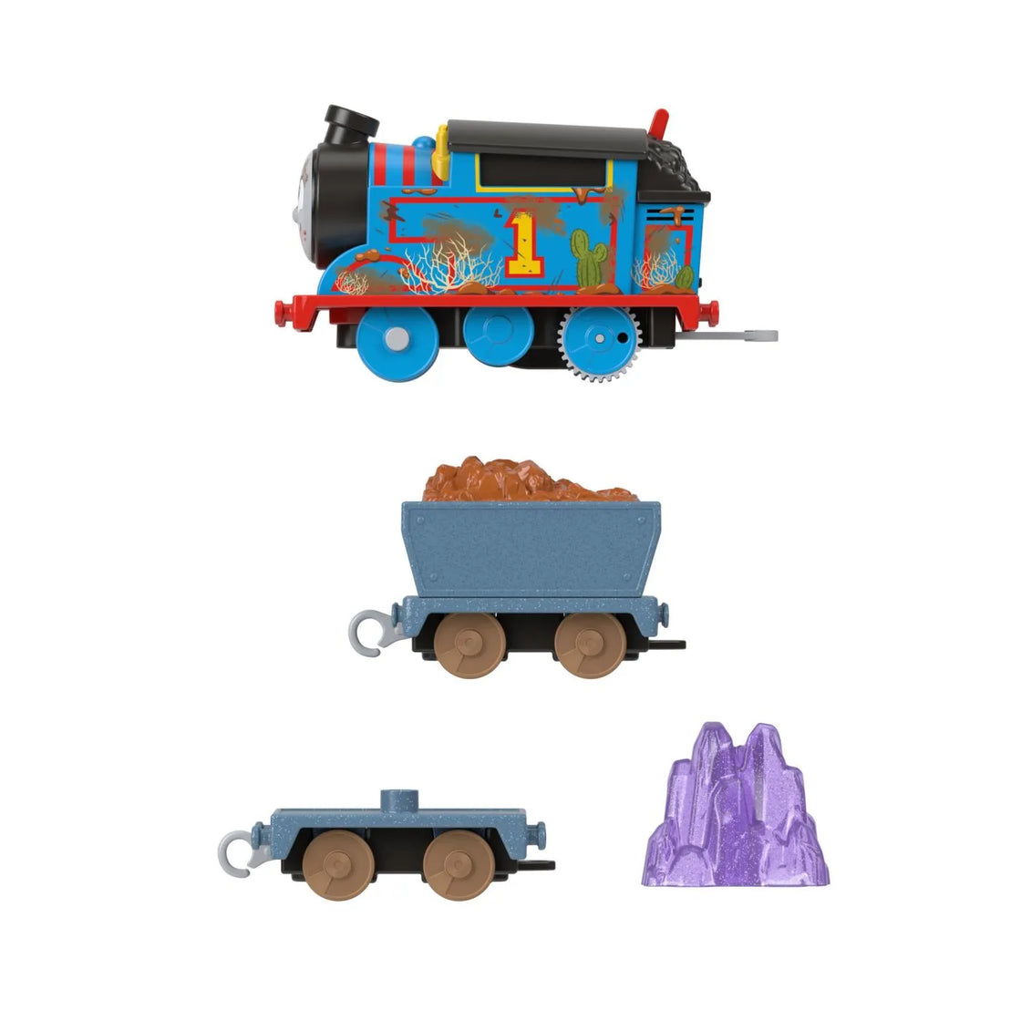 Thomas locomotiva motorizata thomas crystal caves cu 2 vagoane