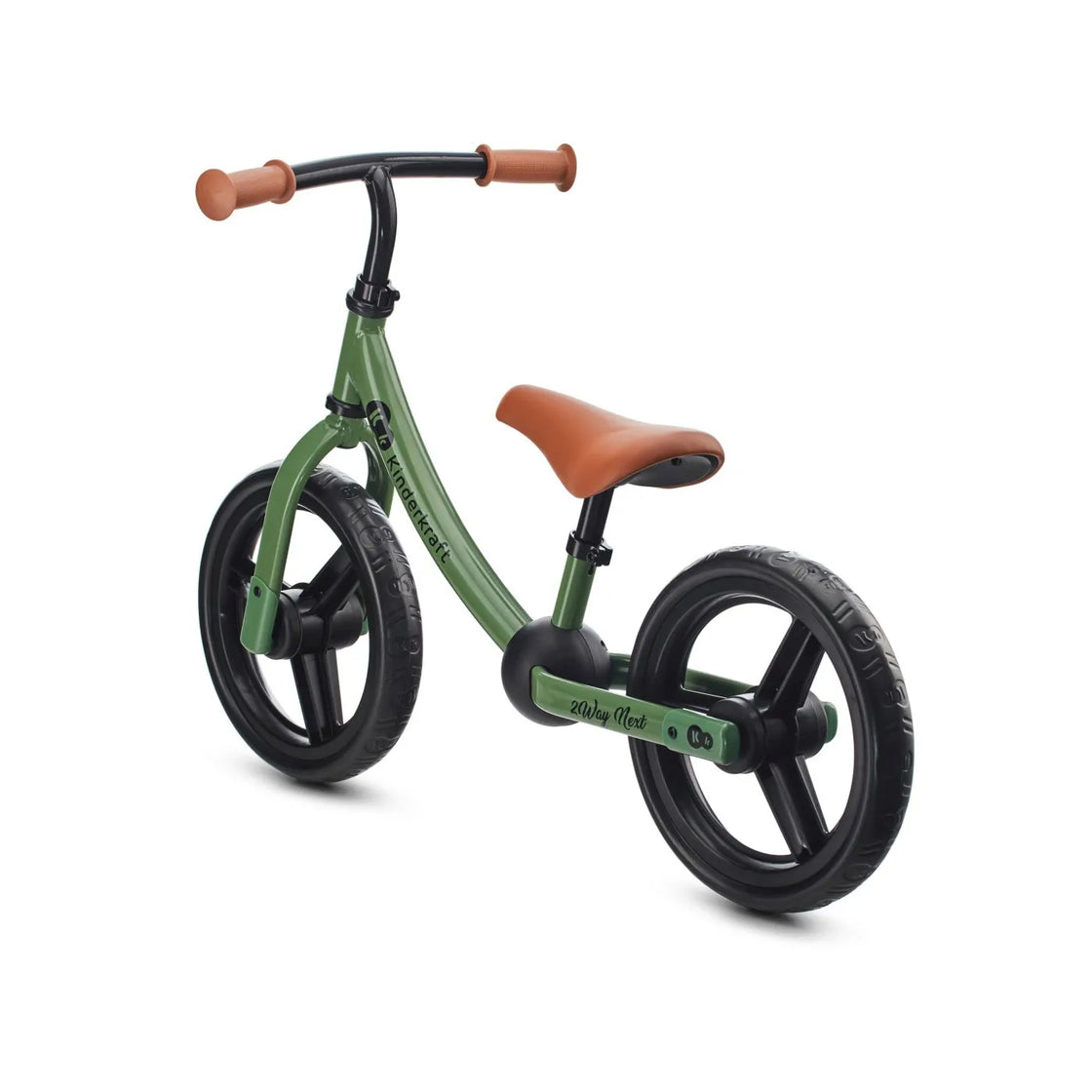 Bicicleta fara pedale, kinderkraft - 2way next, portocaliu, 12inch, light green