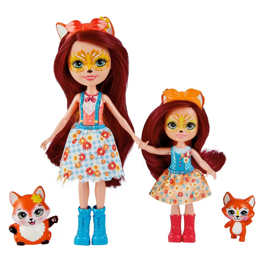 Enchantimals set papusi surori si animalutele lor  felicity fox si flick si feana fox si mixte
