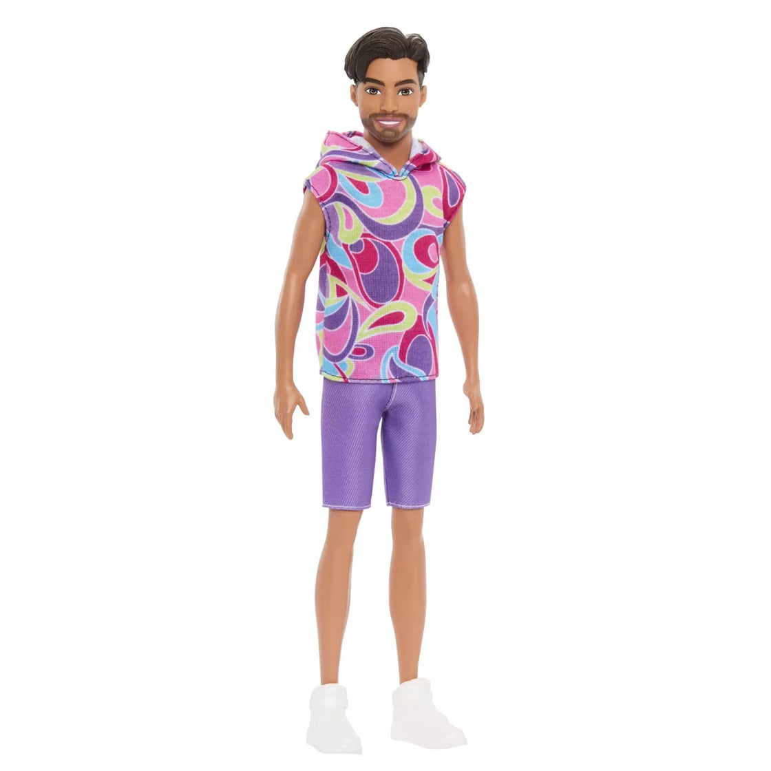 Barbie papusa baiat fashionistas brunet cu barba si tricou cu gluga