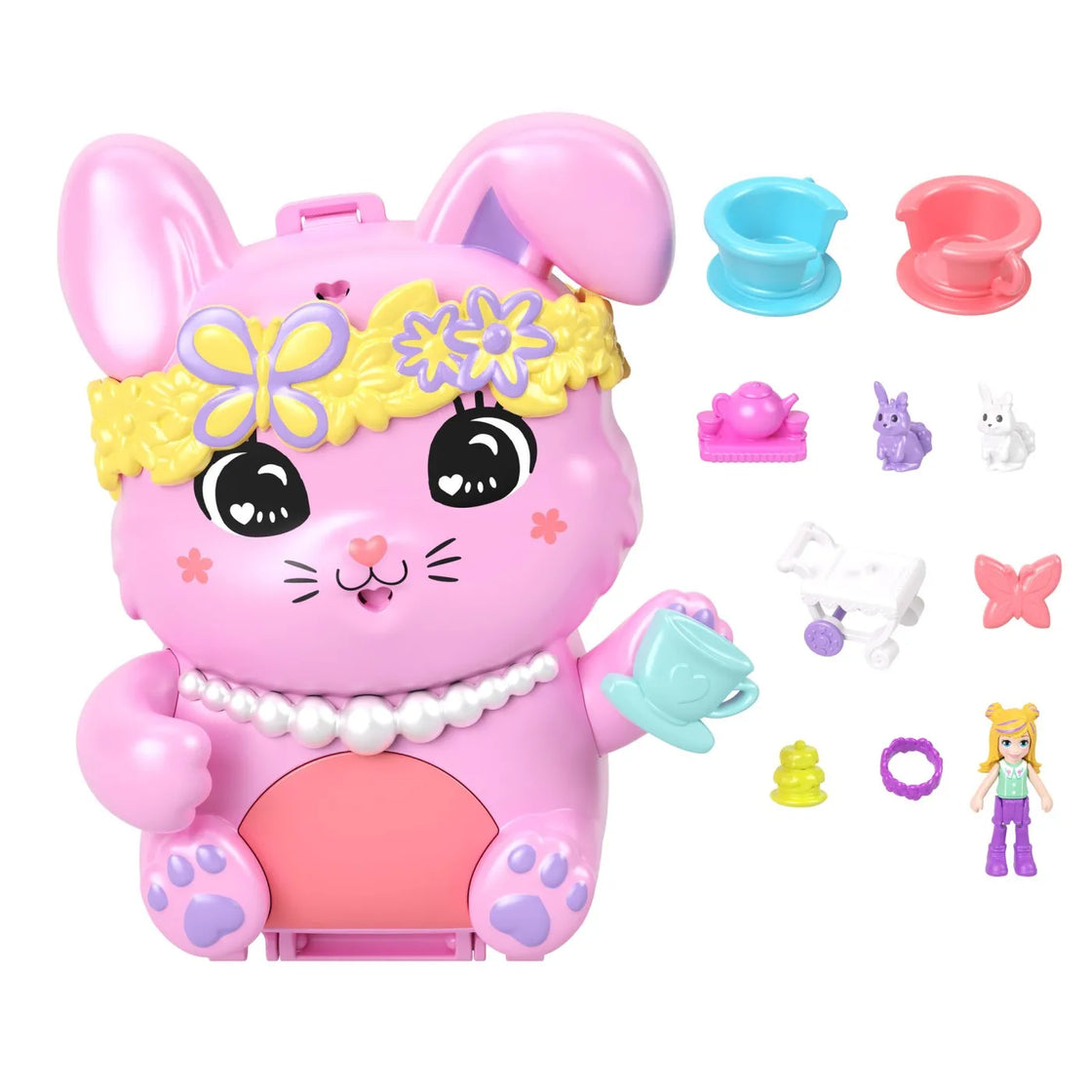 Polly pocket set gentuta animalut iepuras la petrcere cu accesorii