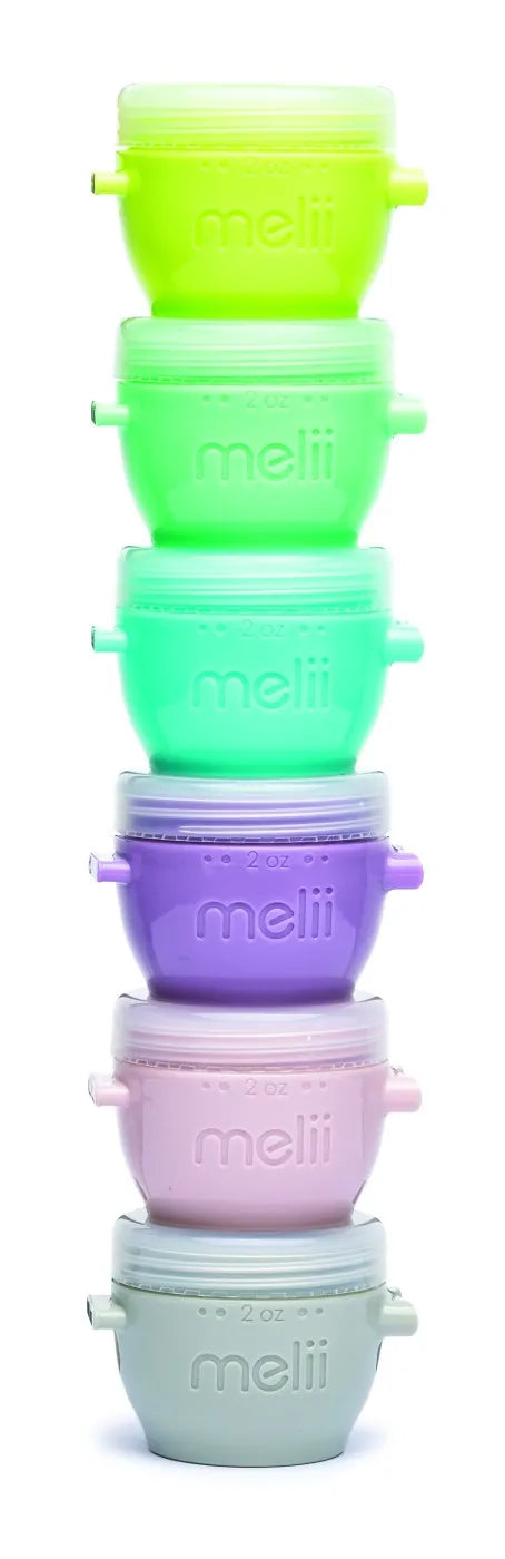 Set 6 recipiente silicon snap&go, melii, 59 ml