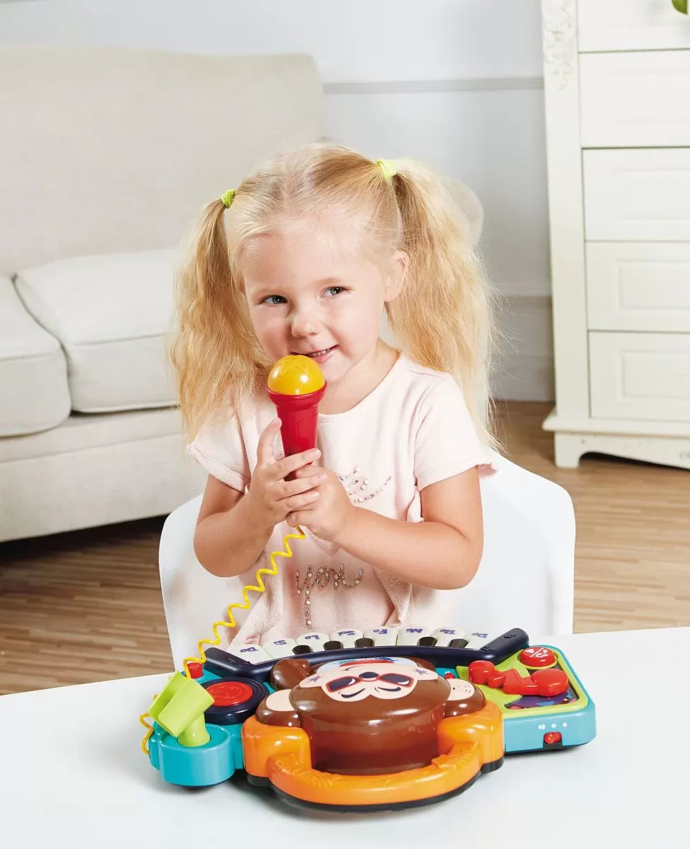 Pianina bebe maimutica dj cu lumini sunete si microfon