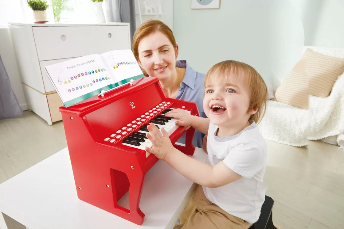 Hape pian electronic rosu cu lumini